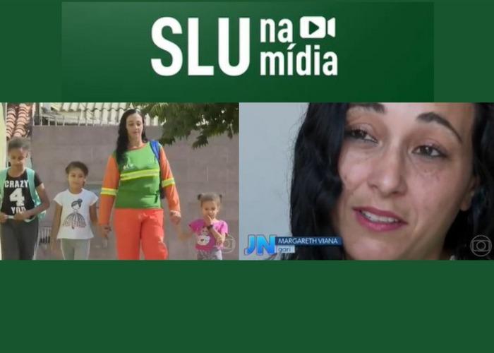 Capa da notícia: Gari do SLU é destaque no Jornal Nacional por superação e inclusão social